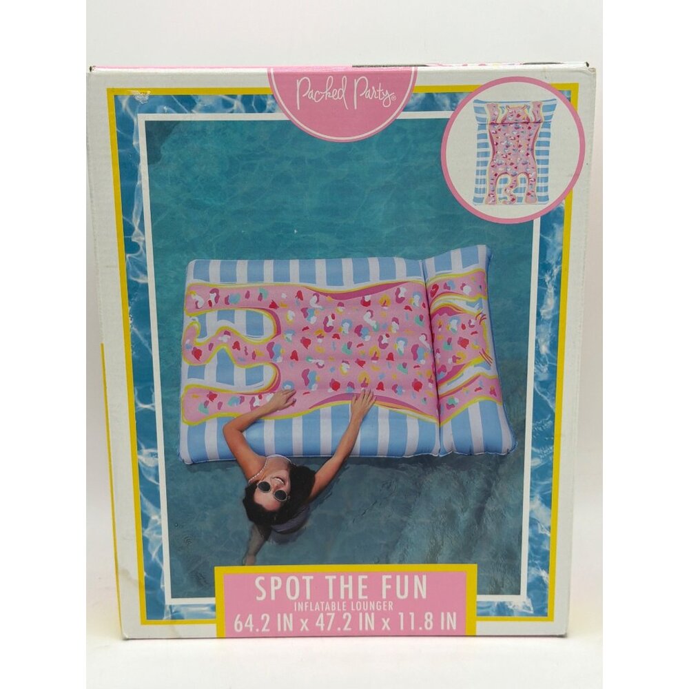 Spot The Fun Inflatable Pool Lounger 64.2 x 47.2 x 11.8 Inches By Packed Party